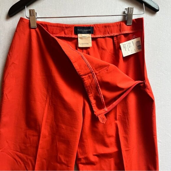 Piazza Sempione Audrey vibrant orange wool rayon blend taper pants Sz 30" - Picture 5 of 13